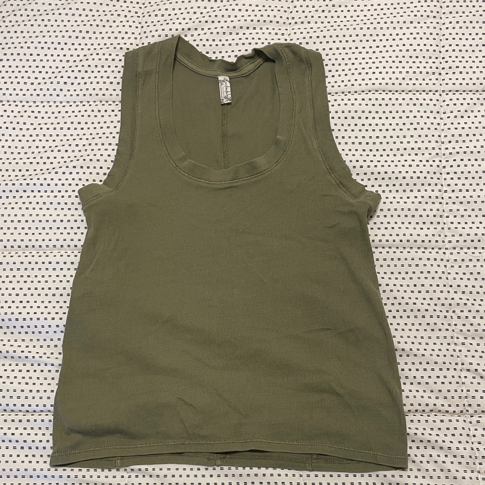 Free People Olive Green Sleeveless Women's Top